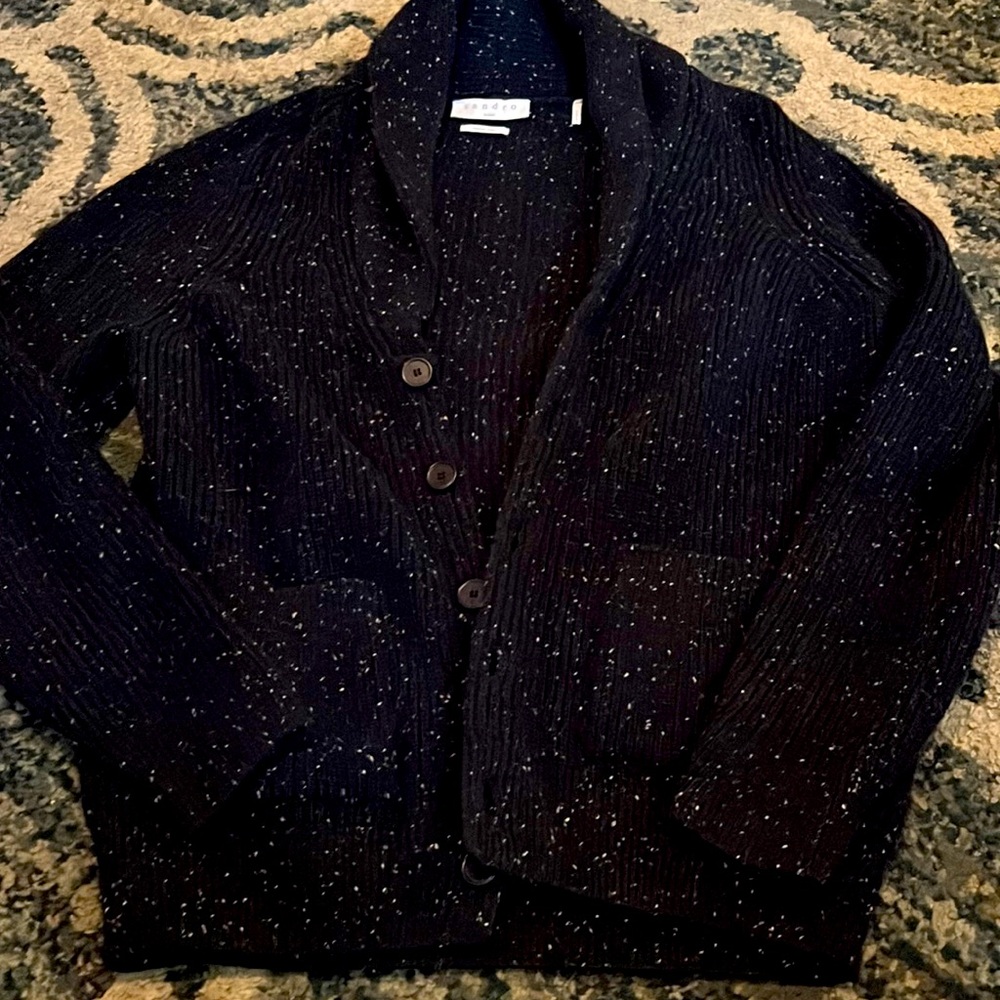 Sandro navy blue Heather Italian yard sweater size small